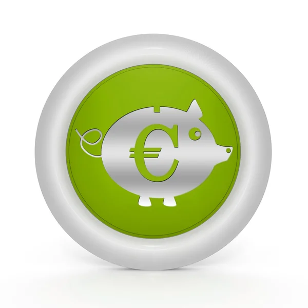 Euro cerdo icono circular sobre fondo blanco — Foto de Stock