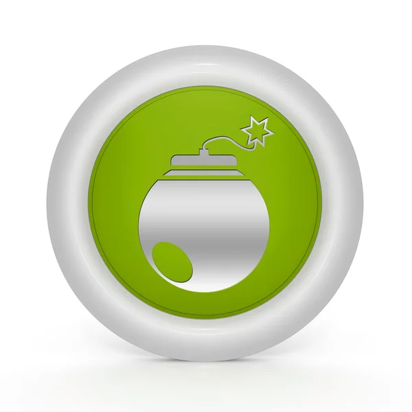 Bomb circular icon on white background — Stock Photo, Image