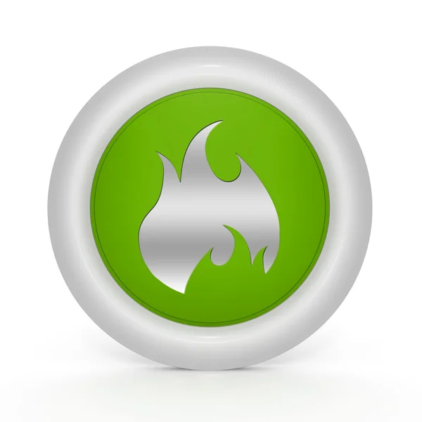 Круглая иконка огня на белом фоне — стоковое фото