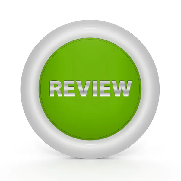 Review circular icon on white background — Stock Photo, Image