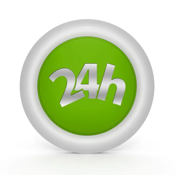 24 Stunden rundes Symbol auf weißem Hintergrund — Stockfoto