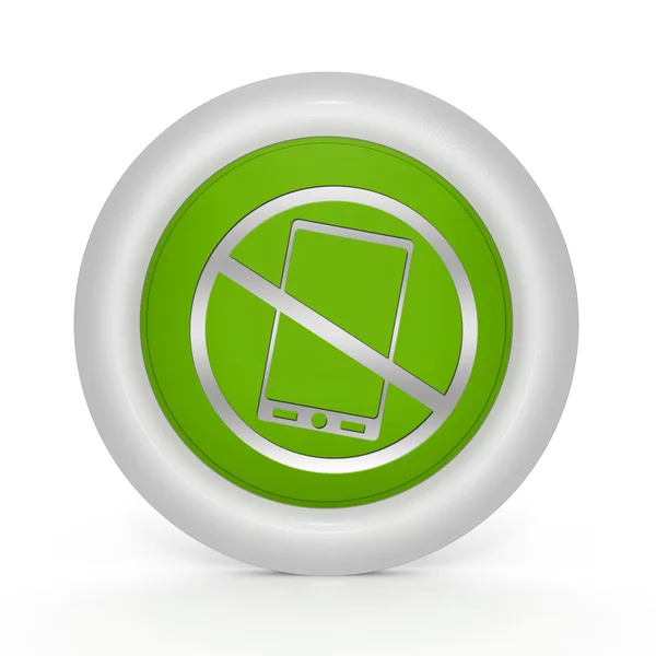 Phone ban circular icon on white background — Stock Photo, Image