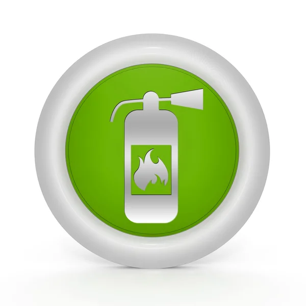 Kulatá ikona hasicí přístroj na bílém pozadí — Stock fotografie
