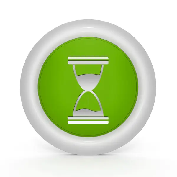 Icono circular de reloj de arena sobre fondo blanco —  Fotos de Stock