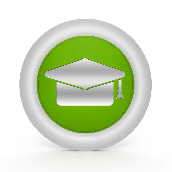Ícone circular de graduação no fundo branco — Fotografia de Stock