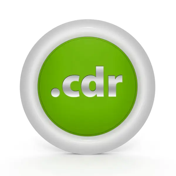 .icône circulaire cdr sur fond blanc — Photo