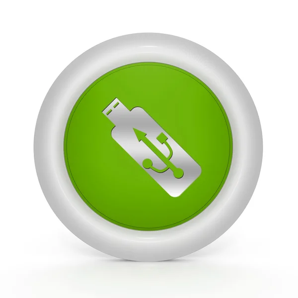 Usb circular icon on white background — Stock Photo, Image