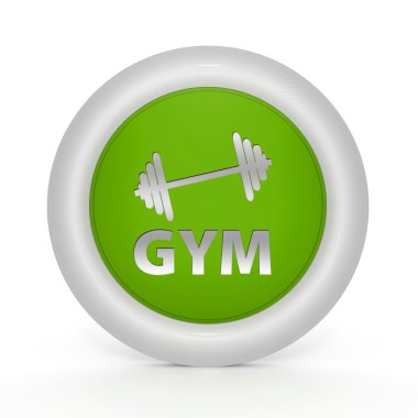 Beyaz arka plan üzerinde dairesel simge spor salonu