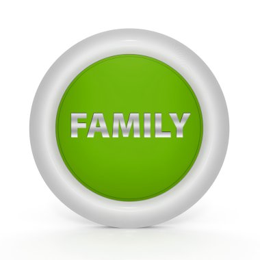 Beyaz arka plan üzerinde aile dairesel simgesi