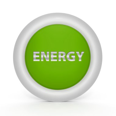 Beyaz arka plan üzerinde enerji dairesel simgesi