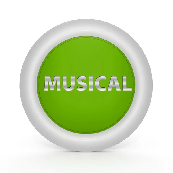 흰색 배경 음악 원형 아이콘 — 스톡 사진