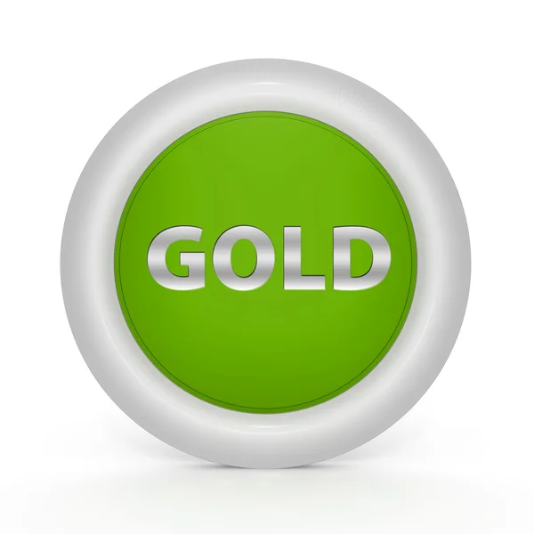 Ícone circular dourado sobre fundo branco — Fotografia de Stock