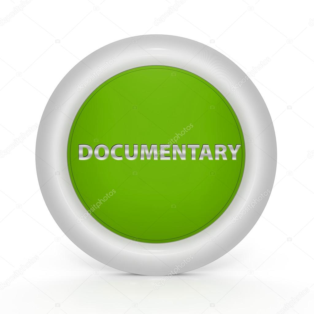 Documentary circular icon on white background
