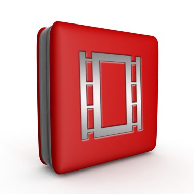 Beyaz arka plan üzerinde film kare simgesi