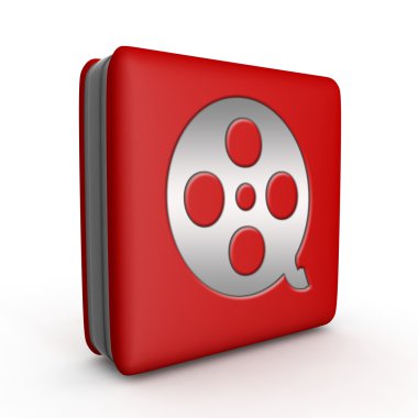 Beyaz arka plan üzerinde film kare simgesi