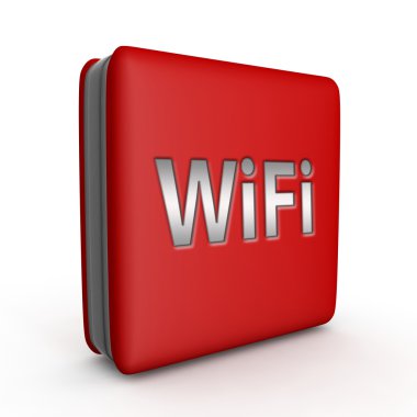 Beyaz arka plan üzerinde WiFi kare simgesi