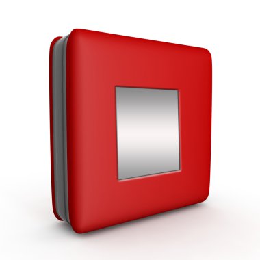 Beyaz arka plan üzerinde dur kare simgesi