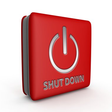 Beyaz arka plan üzerinde güç kare simgesi