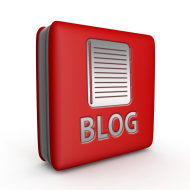 Beyaz arka plan üzerinde blog kare simgesi