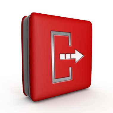 Beyaz arka plan üzerinde oturum kapatma kare simgesi