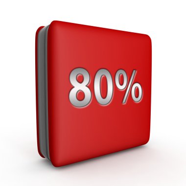 % 80'i simgesi beyaz arka plan üzerinde kare