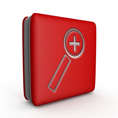 Kare simgesi beyaz arka plan üzerinde yakınlaştırma