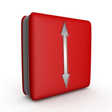 Beyaz arka plan üzerinde ok kare simgesi