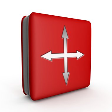 Beyaz arka plan üzerinde ok kare simgesi