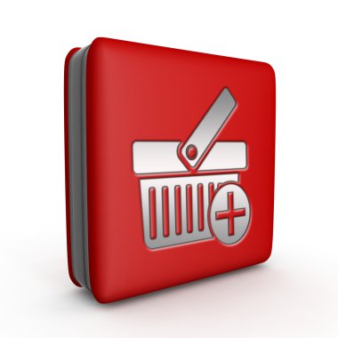 Basked kare simgesi beyaz zemin üzerine ekleyin