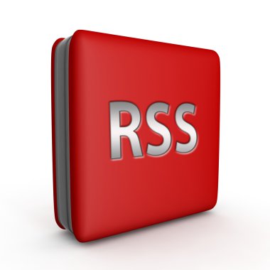 RSS simgesi beyaz arka plan üzerinde kare