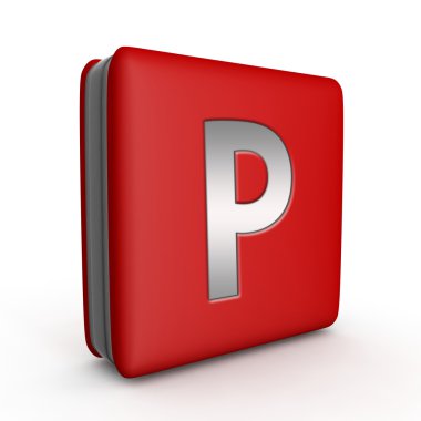 Kare simgesi beyaz arka plan üzerinde otopark