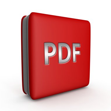 Beyaz arka planda PDF kare simgesi
