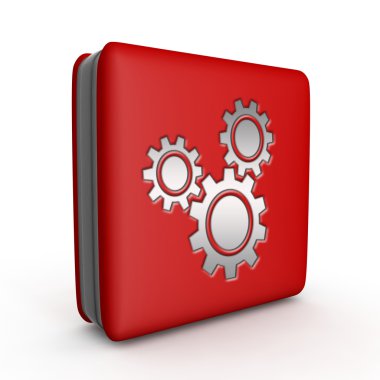 Ayarları simgesi beyaz arka plan üzerinde kare