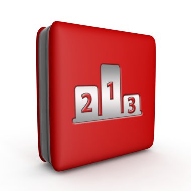 Beyaz arka plan üzerinde kazanan kare simgesi