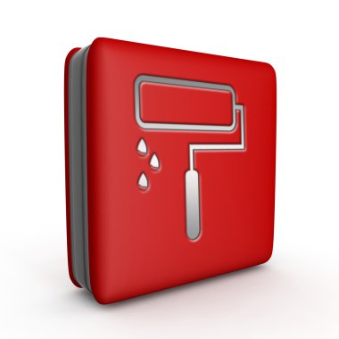 Beyaz arka plan üzerinde boya kare simgesi