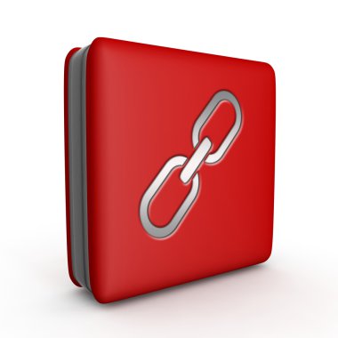 Beyaz arka plan üzerinde bağlantı kare simgesi