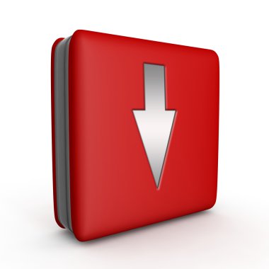 Beyaz arka plan üzerinde ok kare simgesi