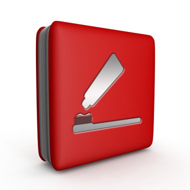 Diş fırça kare simgesi beyaz arka plan üzerinde