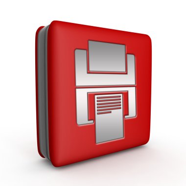 Beyaz arka planda yazdırma kare simgesi