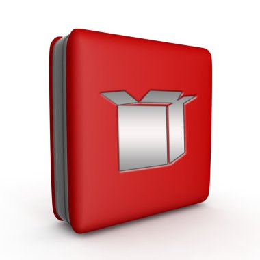 Beyaz arka plan üzerinde kutusu kare simgesi