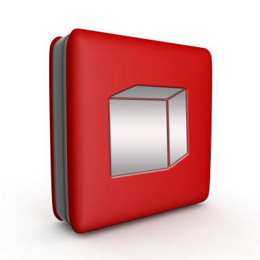 Beyaz arka plan üzerinde kutusu kare simgesi