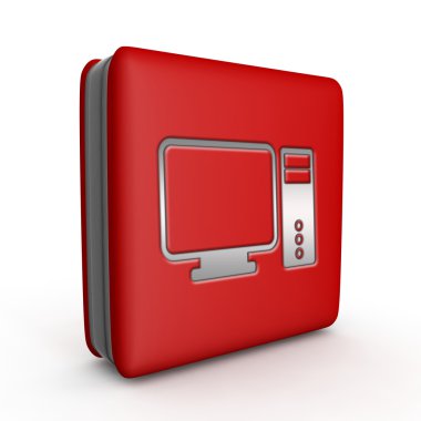 Beyaz arka plan üzerinde bilgisayar kare simgesi