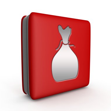 Para çantası kare simgesi beyaz arka plan üzerinde