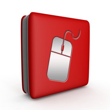 Bilgisayar fare kare simgesi beyaz arka plan üzerinde