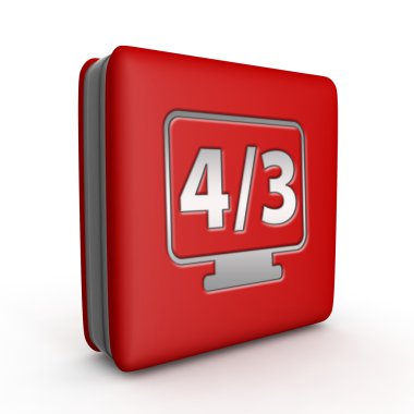 4 3 film kare simgesi beyaz arka plan üzerinde