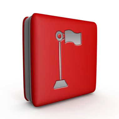 Kare simgesi beyaz arka plan üzerinde bayrak