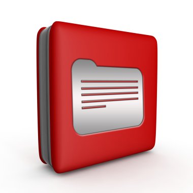 Beyaz arka plan üzerinde klasör kare simgesi