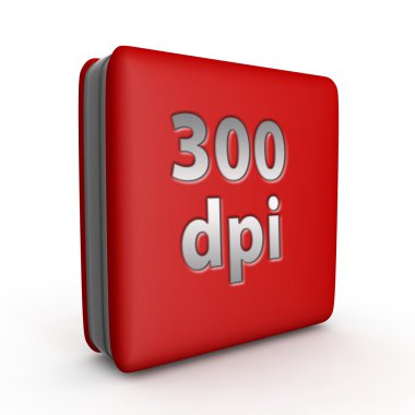 Beyaz arka plan üzerinde 300 dpi kare simgesi