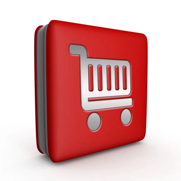 Shopping cart square icon on white background — Stock Photo, Image