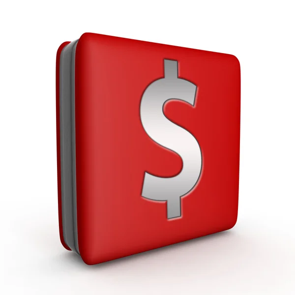 Pengar fyrkantiga ikonen på vit bakgrund — Stockfoto